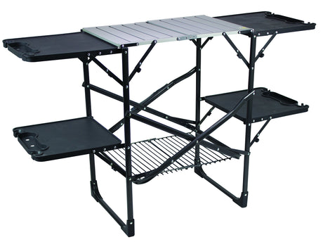 GCI OUTDOOR Slim-Fold Cook Station | Portable Folding Kitchen Table with a Heat Resistant Tabletop, 4 Side Tables & Storage Rack, Perfect for Picnics & Camping Trips GCI Outdoor