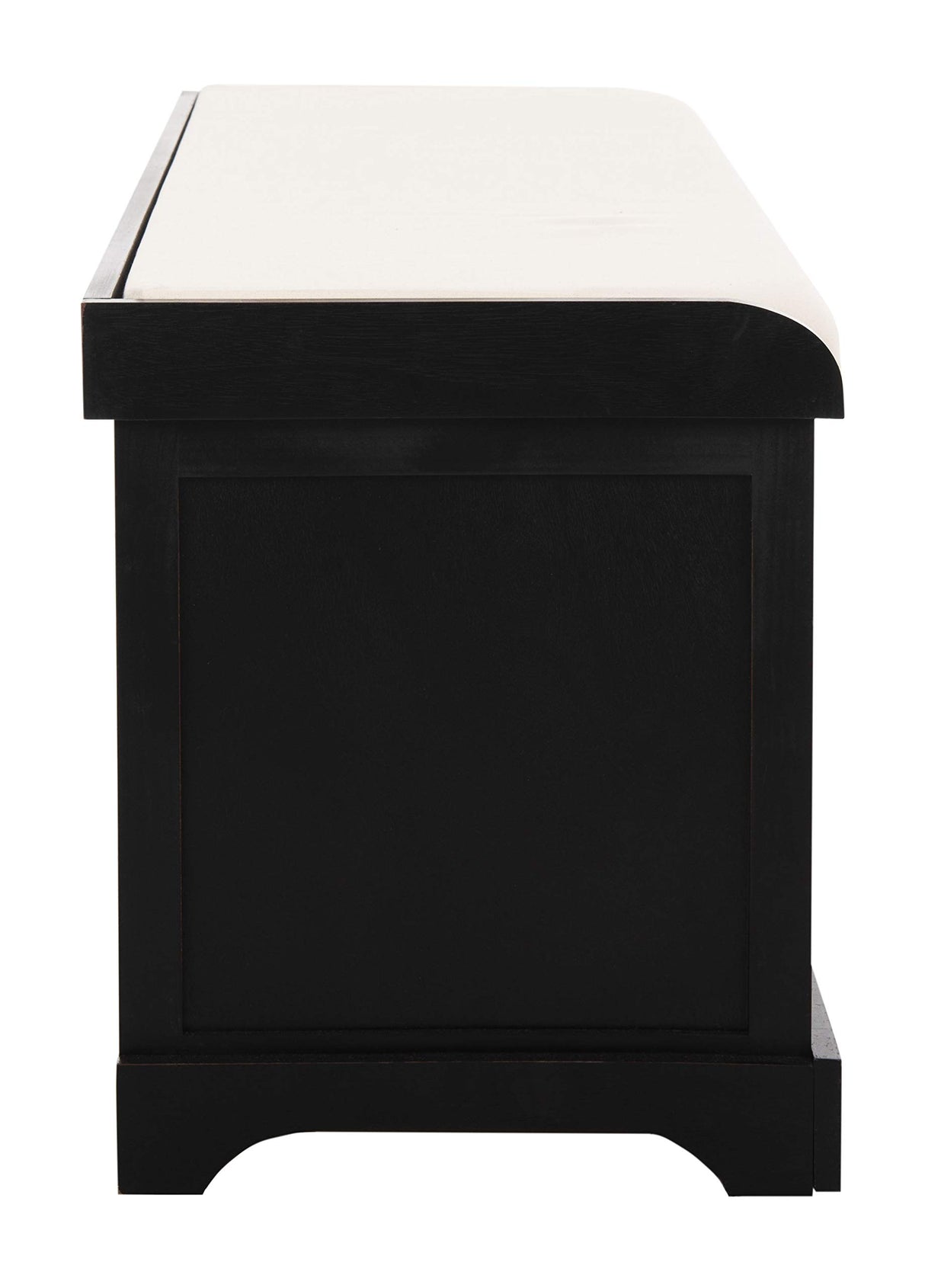 SAFAVIEH Black American Homes Collection Lonan Grey and White Wicker Storage Bench, 0 SAFAVIEH