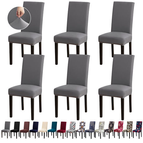 Fafua Chair Covers, Dining Room Chair Covers, Stretch Kitchen Chair Covers/Dining Room Chair Covers Set of 6, Removable Washable Dining Chair Slipcovers for Home, Hotel, Banquet Fafua