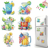 Ceitura 6Pcs Acrylic Wine Glasses 5D Diamond Art Painting Fridge Magnet for Adults Beginners C'eitura