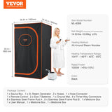 VEVOR Portable Steam Sauna Tent Full Size, 1000W Personal Sauna Blanket Kit for Home Spa, Detoxify & Soothing Heated Body Therapy, Time & Temperature Remote Control with Floor Mat, 2.9’x 2.9’x 5.25’ VEVOR