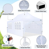 COBIZI 10x20 Pop Up Canopy with 6 Sidewalls, Conical Party Tent 10x20 with 3 Adjustable Height Waterproof, UV-Resistant with Carry Bag, Sandbag, Stake, Tents for Parties, Commercial (Frame Upgraded) COBIZI