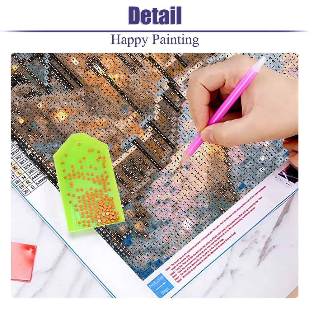 STGLCR Christmas Night Castle Diamond Art Painting Kits for Adults, Road Diamond Art Kits for Beginners, DIY Winter Gem Art Craft for Home Wall Decor, Great Gift 16x12inch Christmas STGLCR