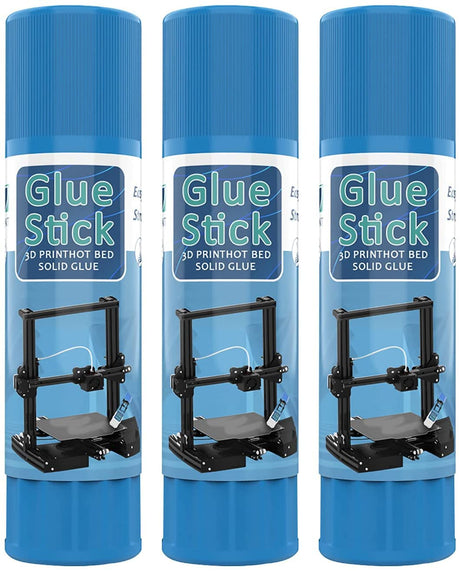 3D Printer Adhesive Glue All-in-One Anti-Warp PVP Solid Glue Stick for Hot or Cold Bed Build Surface (3pcs) Generic