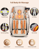 RELX 2025 Massage Chair Full Body, 15 Modes Zero Gravity SL-Track Shiatsu Massage Chair Built-in Heat System, Airbag Massage with Body Scan, Deep Yoga Stretch, Calfrest Extension and AI Control(Cream) RELX