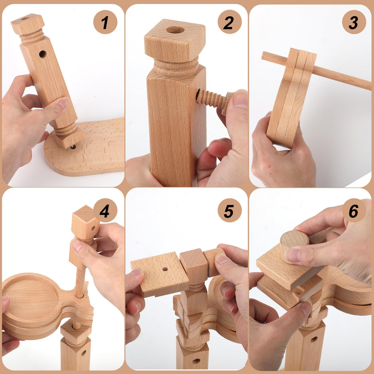 Embroidery Hoop Stand, Rotated Wooden Embroidery Holder Adjustable Rotatable Cross Stitch Stand for Embroidery Sewing Needlework Projects (Embroidery Hoop Not Included) Gosknor