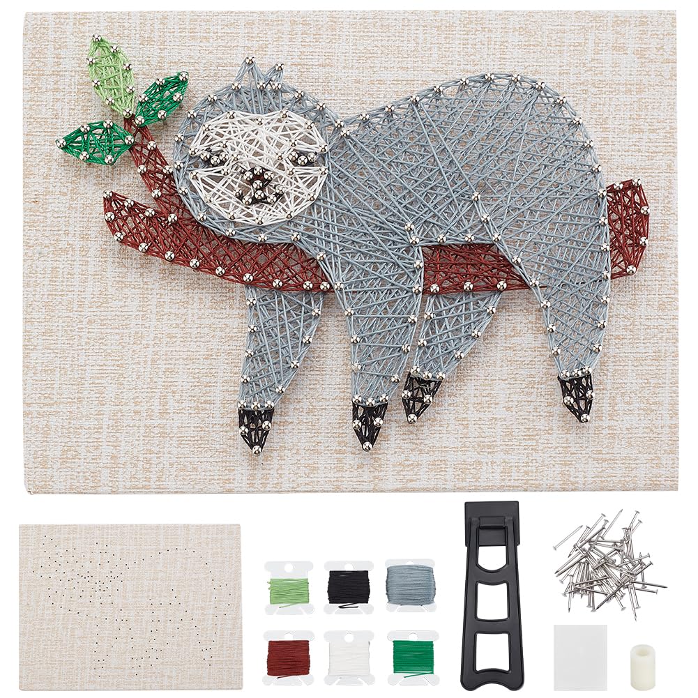 WEBEEDY DIY String Art Kit for Adults Beginners, Cute Sloth Animal Nail String Craft Kit, Include All Necessary Accessories and Frame for Christmas Mother's Day Valentine's Day Home Wall Decor Gift WEBEEDY