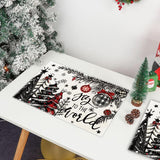Heirloom Haven Christmas Placemats Set of 4, 12x18 Inch Christmas Tree Xmas Ball Table Mats Winter Joy to The World Seasonal Holiday Place Mat Table Decoration for Kitchen Dining Home Party Decor Heirloom Haven