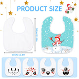HooLing 12 Pieces Sublimation Blank Baby Bib Heat Press White Baby Bib Printable Reusable Dribbler Bib Stain and Odor Resistant Feeder Drool Bib for Infant Newborn DIY Creative Design, 30 x 27 cm HooLing