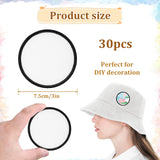 30Pcs Sublimation Blanks Patches Iron On Blank Patches Large Iron-on Patch with Black Border Exquisite Fabric Patches for DIY Crafts Hats Caps Backpack Uniforms (Round) Psyqtsuary