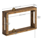 YATINEY Farmhouse Console Table, 47.2 Inches Wooden Sofa Table, Behind Couch Table with Storage, Industrial Hallway Accent Table for Living Room, Entryway, Hallway, Rustic Brown CT24BR YATINEY