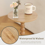 Fultyle Small Side Table, Drink Table for Small Spaces, Modern Accent Table Martini Table with Solid Wood Leg, Round End Tables Living Room for Bedroom and Office (Rustic Walnut) Fultyle