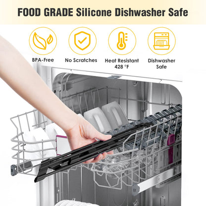 Tomorotec Small Triangle Roll-Up Dish Drying Rack with Silicone Coating Stainless Steel Frame for Sink Corners, Multipurpose Over-The-Sink Kitchen Drainer & Organizer for Space-Saving Storage (Black)