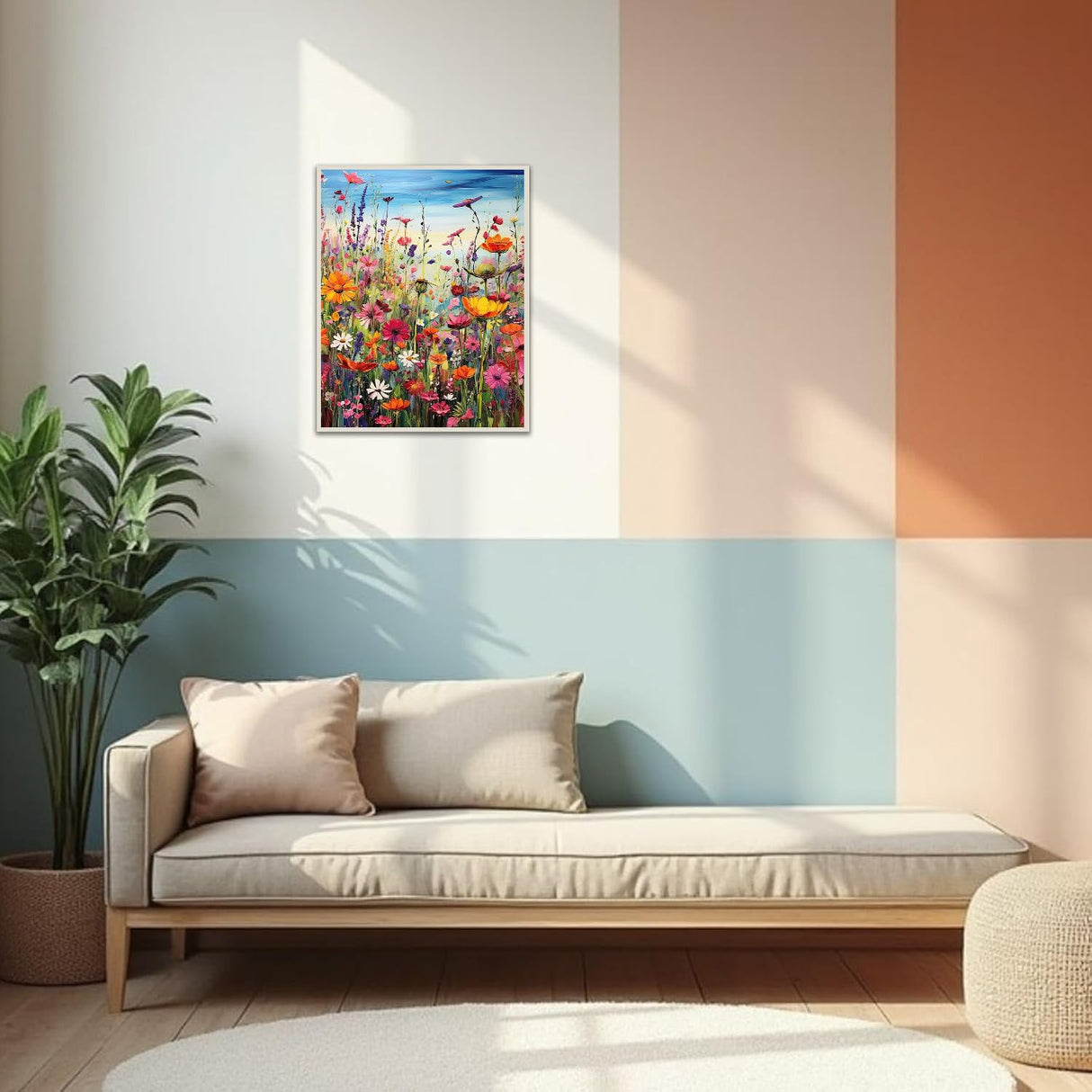 2 Pack Wild Flowers Paint by Numbers for Adults,Bohemian Style DIY Paint by Diamonds Dot,Adult Paint by Number Kits on Canvas Flowers,Home Wall Decor 12x16 inch Kaixine