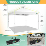 COBIZI 10x10 Pop Up Canopy Tent, One Push Setup Glow Outdoor Tent with 4 Sidewalls, 3 Adjustable Height, Air Vent,Waterproof UPF50+, Bag, Sandbag, Stake, Rope for Wedding, Commercial, Party, White COBIZI
