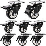 Yarlung 8 Pack 3 Inch Caster Wheels, Heavy Duty Plate Swivel Casters Set with Brake, 360°Rotating Caster No Noise Wheel for Cart, Furniture, Workbench yarlung