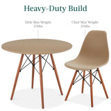 Best Choice Products 5-Piece Dining Set, Compact Mid-Century Modern Table & Chair Set for Home, Apartment w/ 4 Chairs, Plastic Seats, Wooden Legs, Metal Frame - Beige/Walnut Best Choice Products