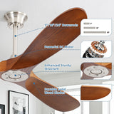 CACI Mall 60 inch 3 blade wood ceiling fan no Light, Solid, Quiet, Reversible DC Motor, Outdoor, Indoor Ceiling Fan for Living Room, Patio, Bedroom, Porch, Farmhouse CACI Mall