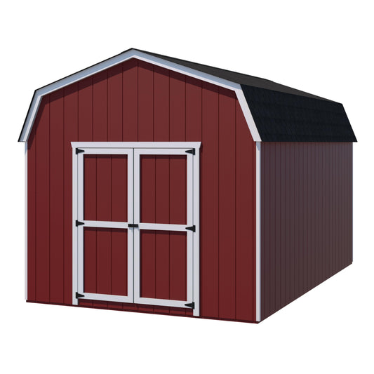 Little Cottage Co. 10x12 Value Gambrel Barn 6 ft. Sidewalls, Wood Do-It-Yourself Precut Kit, Outdoor Storage Shed for Backyard and Garden - WoodArtSupply