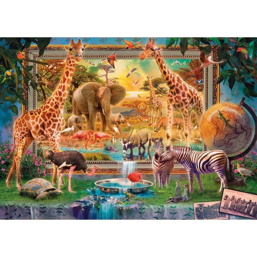 Educa - Savanna Coming to Life- 4000 Piece Jigsaw Puzzle - Puzzle Glue Included - Completed Image Measures 53.5" x 37.75" - Ages 14+ (19285) Educa