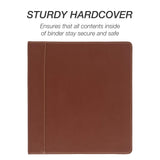 Samsill 1 Inch 3 Ring Binder, Leather, Brown with Contrast Stitching, 8.5X 11 Inch, 3 Rings, Notebook Binder, Portfolio Organizer, Planner, Journal Samsill