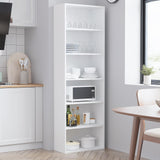 OneBlis 6-Tier Book Shelf, Floor Standing Open Bookcase, Wooden Display Storage Shelves with Anti-Tipping Device, 71" Tall Bookshelf for Bedroom, Living Room and Office, White OneBlis