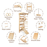 WEDANTA Wooden Swedish Ladder Wall Set – Kids Stall Bars for Exercise – Kids Gymnastic Wall Gym – Wood Gymnastics Playground – Gym for All Family Training Stretching Sport-3 WEDANTA