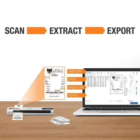 Epson RapidReceipt RR-70W Wireless Mobile Color Receipt & Document Scanner with ScanSmart AI PRO Receipt Management & PDF Software for PC & Mac Epson