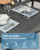 K Knowbody 12-Piece Outdoor Dining Set for 10 - All-Weather Patio Furniture HDPE Table with Umbrella Hole and Chairs for Garden, Backyard, Poolside,Balcony, Black K Knowbody