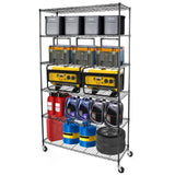 WDT 6 Tier Shelf Shelving Unit with Wheels,Adjustable Metal Shelves for Storage, NSF Black Wire Shelving Rack, 2100Lbs Capacity Heavy Duty Shelving Storage Shelves for Kitchen Garage,47" Dx17 Wx80 H WDT