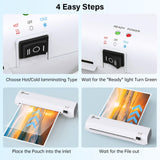 Buyounger Laminator Machine with 10 Laminating Sheets, 9 Inch Laminator Hot & Cold for A4/A5/A6, Thermal Laminating Machine for Home School Office Buyounger