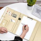 During Portfolio Binder Padfolio Folder,Cross Grain Faux Leather Business Padfolio for Women A4 / Letter Size Portfolio Organizer Case for Conference Meeting Interview during