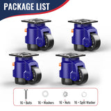 KOSTANZO Leveling Casters with Ratchet Handle Design Total Capacity 3300Lbs Heavy Duty Casters Set of 4 Workbench Casters with Adjustable Leveling Pads KOSTANZO