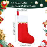 Zubebe 24 Pcs Felt Christmas Stockings 15 Inch Party Favors Stockings Xmas Decoration Stockings Rustic Christmas Santa Stockings for Christmas Holidays Home Decorations(Red) Zubebe