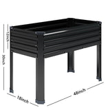 DIIYIV Galvanized Raised Garden Bed with Legs,2PCS 48×18×30in Elevated Planter Box for Backyard,Garden, Patio, Balcony, 300lb Capacity,Planters for Outdoor Plants,Black DIIYIV