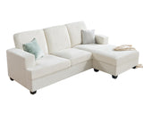 VanAcc 88 Inch Reversible L Shape Sofa, Convertible Sofa with Storage, L Shape Couch with Chaise, Comfy Couches for Living Room, Beige Chenille VanAcc