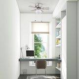 Prominence Home Hero, 28 Inch Traditional Flush Mount Indoor LED Ceiling Fan with Light, Pull Chain, Dual Finish Blades, Reversible Motor - 51656-01 (Brushed Nickel) Prominence Home