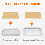 Golden Associate 9 x11 inch Parchment Paper Liners Disposable 170 Pcs, Perforated&Unperforated Sheets Combo, 85-Pcs Each, Accessories for Cuisinart, Emeril, Ninja, Breville, Instant Pot, Gowise Golden Associate