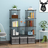 C&AHOME Wire Cube Storage, 12-Cube Storage Organizer Metal, C Grids Storage Bins Shelving, Modular Bookshelf Shelf, Closet Cabinet Ideal for Bedroom, Office 36.6”L x 12.4”W 48.4”H Black C&AHOME