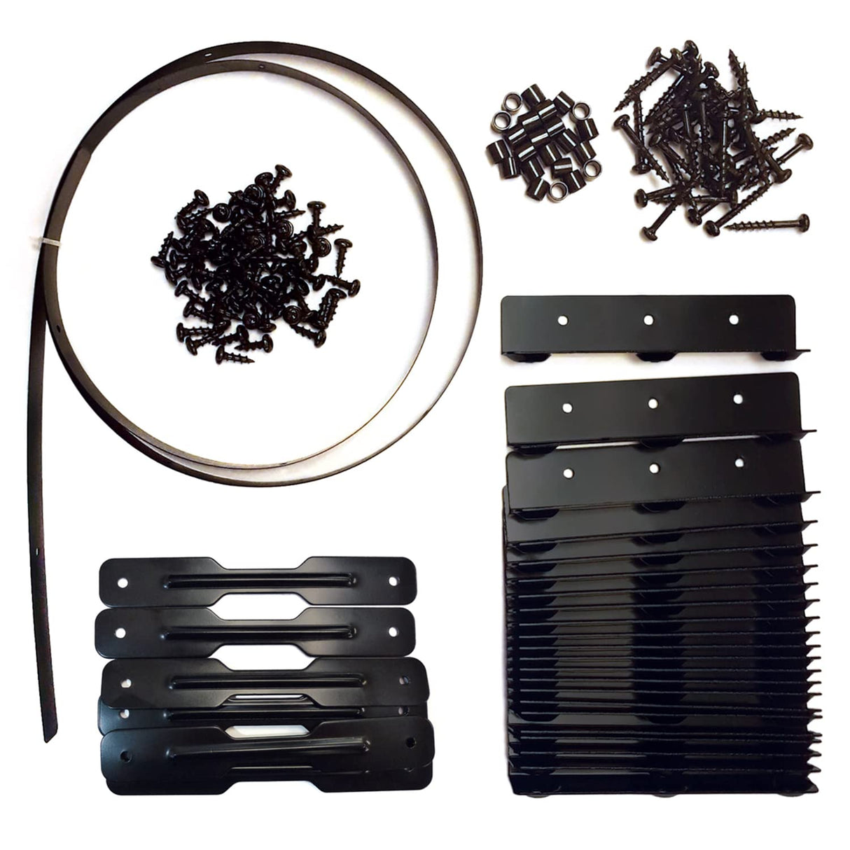 Pylex Deck Sunblind System 11060, Louvers Bracket Shutter Hardware Kit, Up to 11 Boards (48'') - Black Steel Baked Powder Coating Brackets Pylex