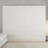 Bobve 78.74'' Armoire Wardrobe Closet with 2 Doors and 2 Drawers, Bedroom Armoire with Hanging Rod, Freestanding Wooden Closet Storage Cabinet, White Bobve