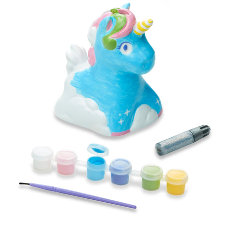 Melissa & Doug Created by Me! Decorate-Your-Own Unicorn Bank Craft Kit with 6 Pots of Paint, Glitter Glue, Paintbrush Melissa & Doug