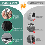 Chicken Plastic Wire Fencing Mesh - Heavy-Duty Plastic Chicken Black Wire Fence Mesh for Gardening, Barrier Netting, Poultry Dogs Rabbit Fencing (Black, 15.7IN x 33FT) SKWIRRLE