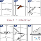 Bernkot Corner Shower Shelf 10" Matte Black 304 Stainless Steel Slot Design Recessed Corner Shelves, Grout in Bathroom Shower Shelf for Tiled Wall, 2 Pack Bernkot