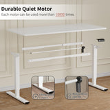 Furmax Electric Height Adjustable Standing Desk Large 63 x 24 Inches Sit Stand Up Desk Home Office Computer Desk Memory Preset with T-Shaped Metal Bracket, White Furmax