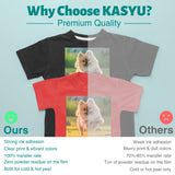 DTF Transfer Film, 50 Sheets 8.5"*11" DTF Paper with Smart Printing Pad for All Sublimation&DTF Printers,DTF Film for Sublimation Hack,Upgraded Premium Direct to Film for All Fabrics KASYU