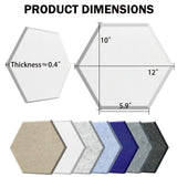 SHJADE Acoustic Panels Hexagon Self-Adhesive, 12 Pack Soundproof Wall Padding, 12" X 10" X 0.4" Absorption Panel Used in Home and Offices(Grey) SHJADE