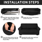 Peryiter 2 Pcs Loveseat Covers Slipcover Set for Couch Furniture Covers for Living Room Sofa Arm Chair, Form Fit Stretch, Wrinkle Proof, Furniture Protector(Black,Milk Silk) Peryiter