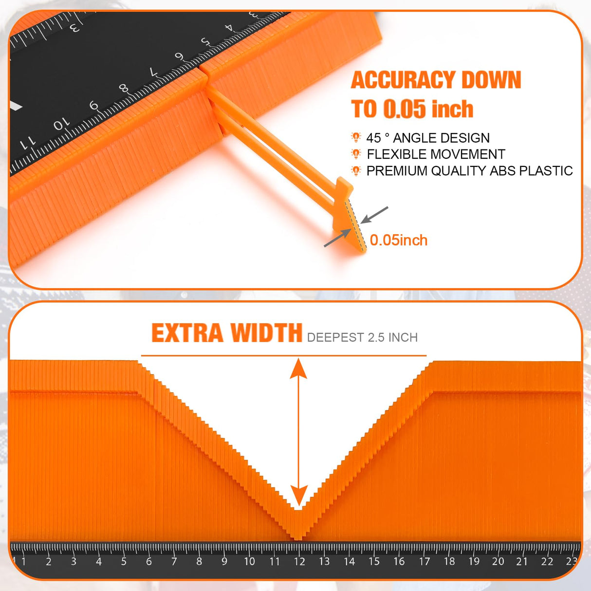 VARSK Contour Gauge Tool (10 inch) with Lock - Birthday Gifts for Men Dad Him, Cool Gadgets for Men, Irregular Shape Duplicator, Outline Edge Angle Measuring Tool for Woodworking Flooring VARSK