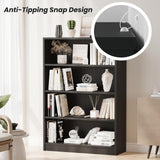 i-VTIES Bookcase Adjustable Storage Shelves,48-Inch Bookshelf,4-Tier Modern Wood Bookcase for Bedroom, Office, Living Room & Library(Black) i-VTIES